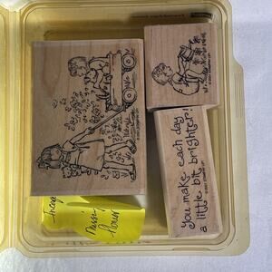 Stampin' Up Friendships Grow Stamp Set 1998 Missing One Saying. Original Box.